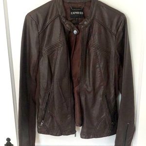 Brown Leather Jacket from Express